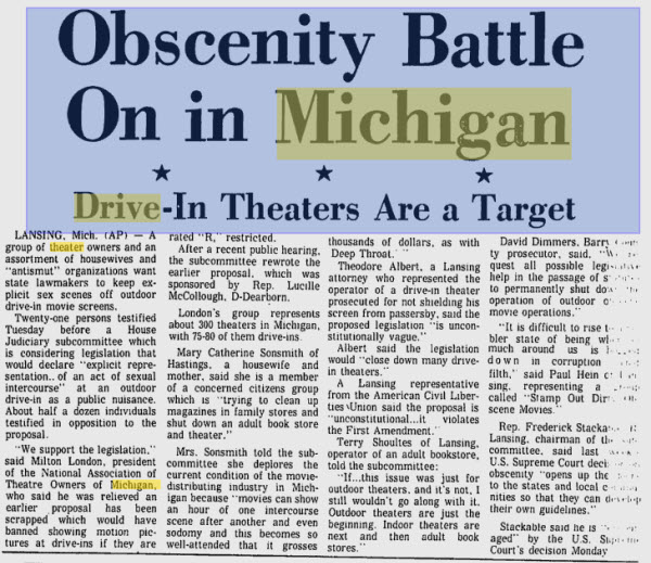 Crest Drive-In Theatre - Argus Press Jun 27 1973 (newer photo)